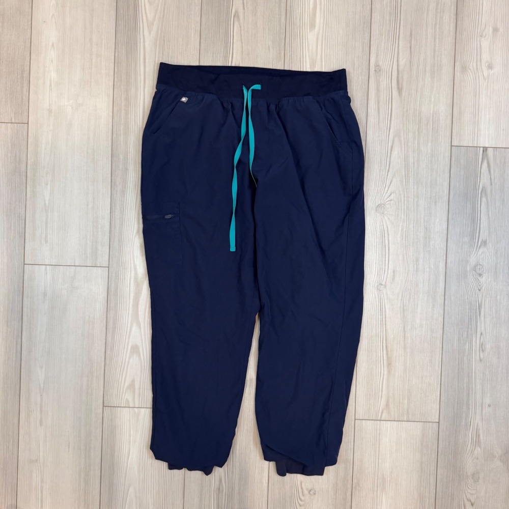 FIGS Zamora Jogger Scrub Pants Womens Large Navy Blue Technical Collection L
